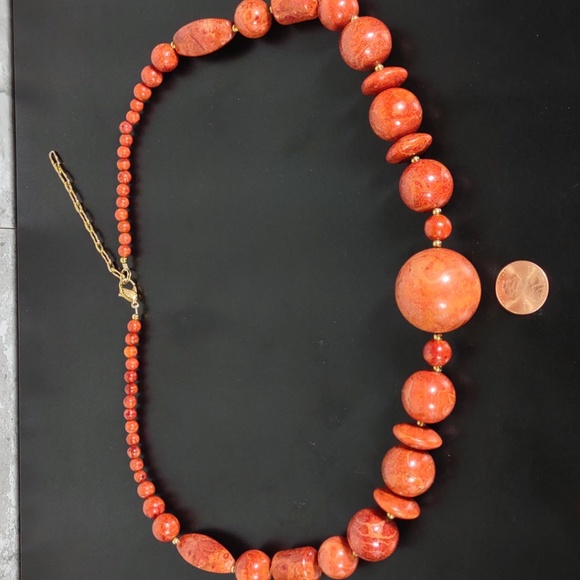Vintage Lee Sands Sponge Coral Bead Necklace - Picture 4 of 4